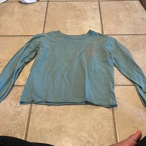 Girls cute Matcha green peace daisy  cropped long sleeve Cute